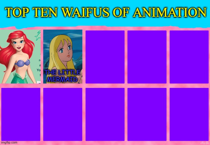 top ten waifus of animation Blank Meme Template