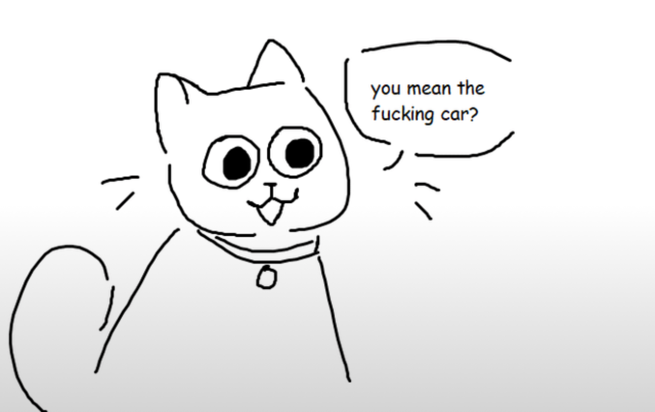 you mean the fucking car Blank Meme Template