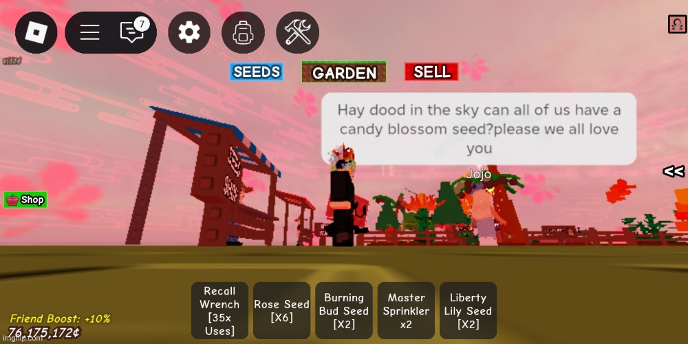 Uhh... The Candy blossom is NOT coming back I believe. Sorry! | image tagged in roblox,memes,images | made w/ Imgflip meme maker