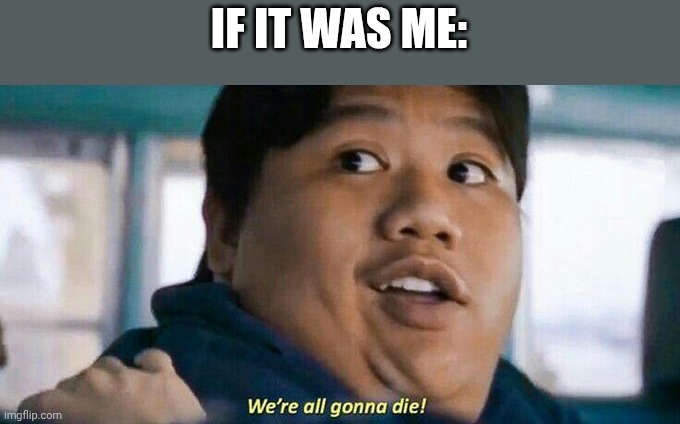 We're all gonna die | IF IT WAS ME: | image tagged in we're all gonna die | made w/ Imgflip meme maker