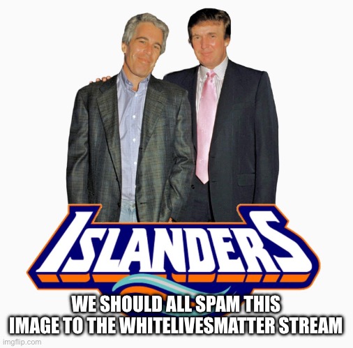 Islanders | WE SHOULD ALL SPAM THIS IMAGE TO THE WHITELIVESMATTER STREAM | image tagged in islanders | made w/ Imgflip meme maker