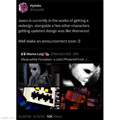 Jason and his astronomically large hitbox will be missed | image tagged in forsaken,sad but true,jason voorhees,roblox,roblox forsaken,im boutta cry irl | made w/ Imgflip meme maker