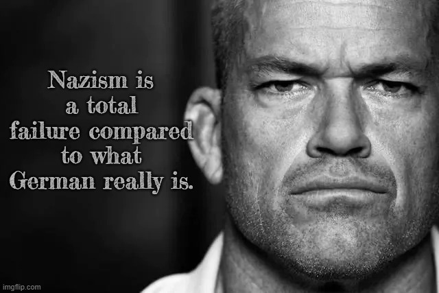 National Socialism brought immense destruction and suffering to Germany and the world (Jocko looks like B.J. Blazkowicz BTW) | Nazism is a total failure compared to what German really is. | image tagged in jocko's advice template,nazi,based,germany,wolfenstein | made w/ Imgflip meme maker
