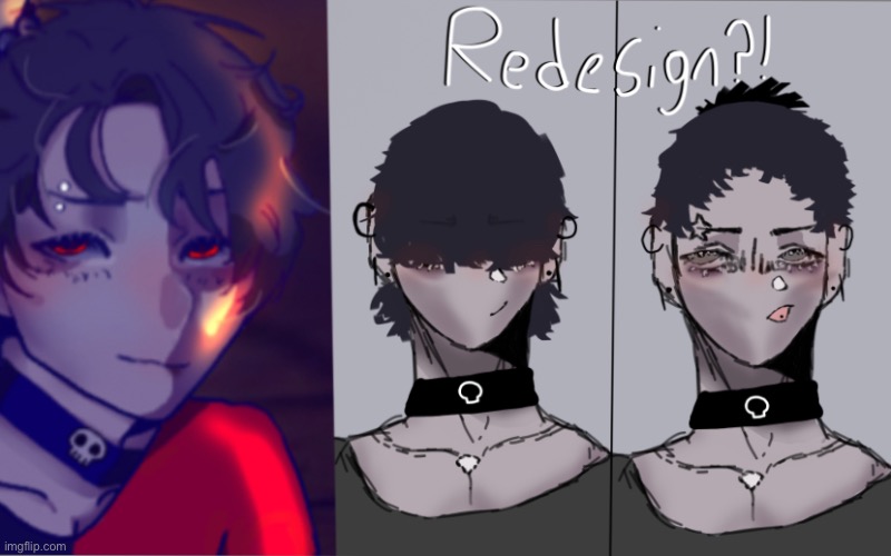 major redisign (redisigning his brother later) | image tagged in drawing,stuff,redisign | made w/ Imgflip meme maker