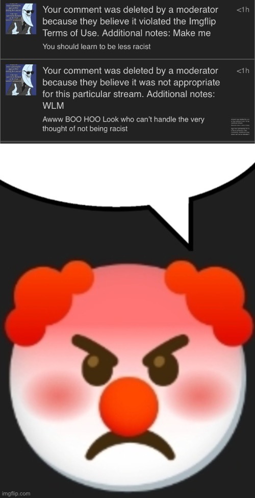LMFAO | image tagged in angry clown speech bubble | made w/ Imgflip meme maker