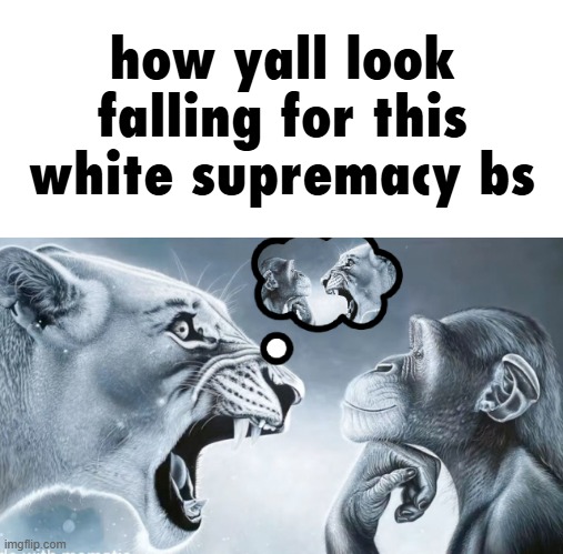 how yall look falling for this white supremacy bs | made w/ Imgflip meme maker