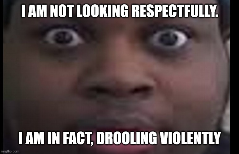 edp stare | I AM NOT LOOKING RESPECTFULLY. I AM IN FACT, DROOLING VIOLENTLY | image tagged in edp stare | made w/ Imgflip meme maker