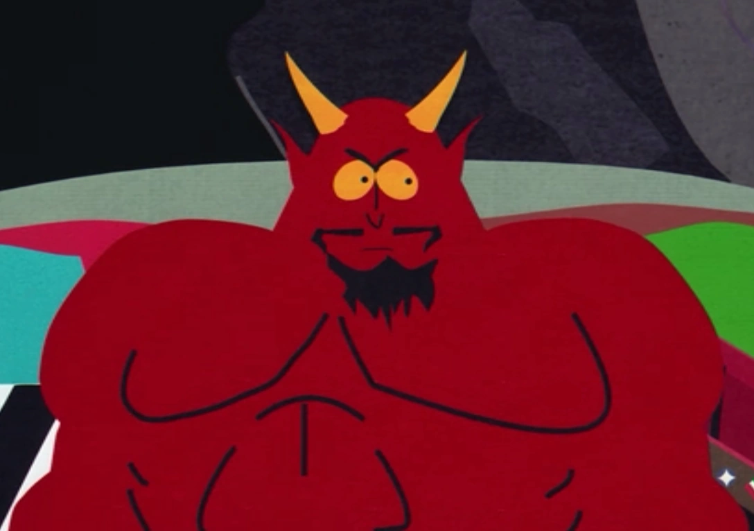 Satan looking mad Blank Meme Template