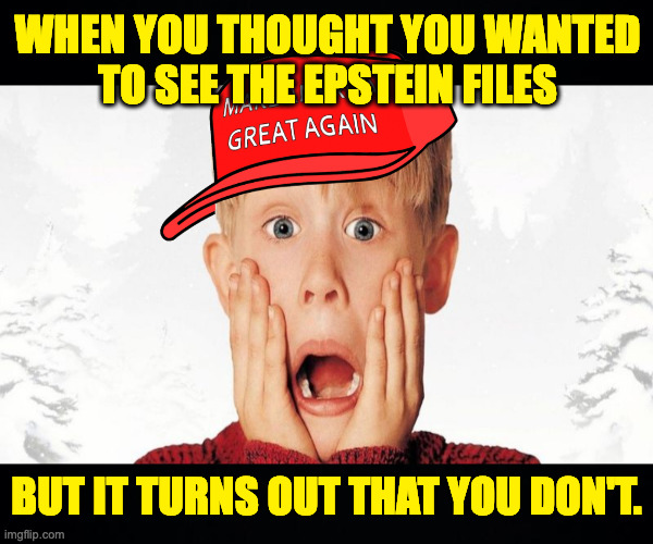 Lol. | WHEN YOU THOUGHT YOU WANTED
TO SEE THE EPSTEIN FILES; BUT IT TURNS OUT THAT YOU DON'T. | image tagged in memes,epstein,maga | made w/ Imgflip meme maker