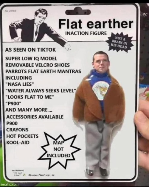 Ice Wall not included | image tagged in flat earthers,action figures,fake products,flat earth,nonsense | made w/ Imgflip meme maker