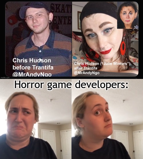 Horror game developers: | image tagged in good bad,gaming,horror,funny | made w/ Imgflip meme maker