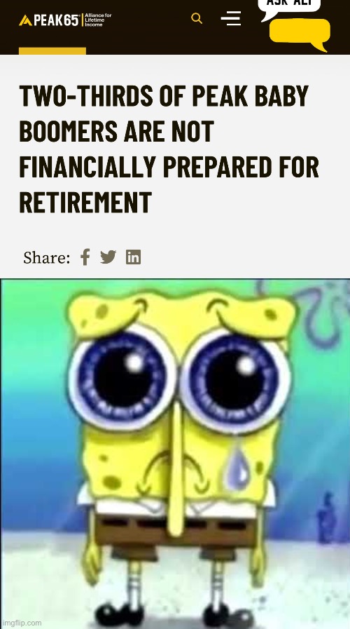 Should’ve just pulled themselves up by their bootstraps | image tagged in sad spongebob | made w/ Imgflip meme maker