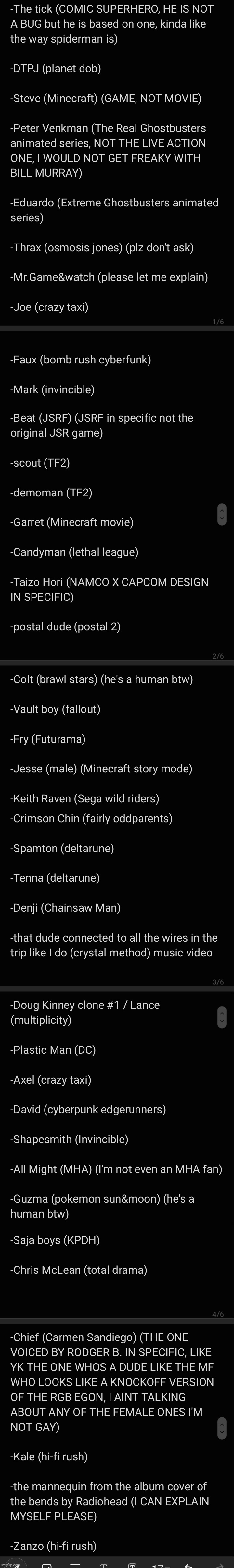 My hear me out list so far | made w/ Imgflip meme maker