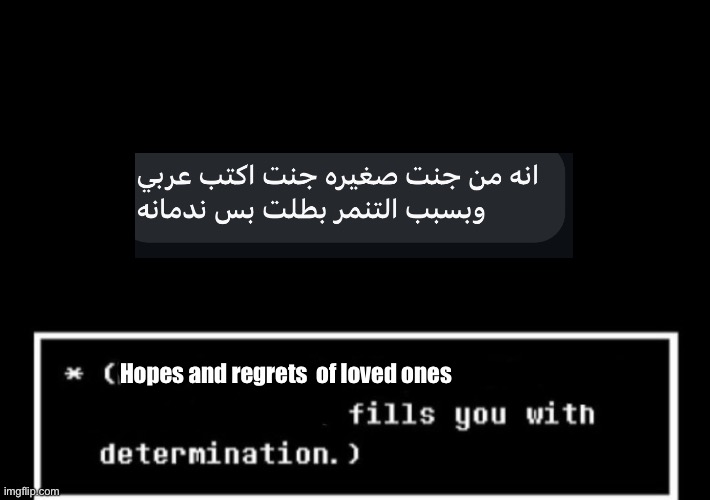 Fills you with determination undertale | Hopes and regrets  of loved ones | image tagged in fills you with determination undertale | made w/ Imgflip meme maker