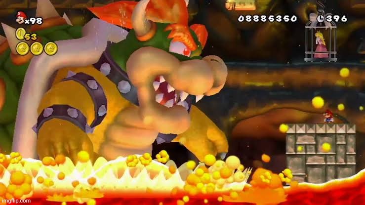 just a screenshot from NSMB wii, what did you see at first glance? | made w/ Imgflip meme maker