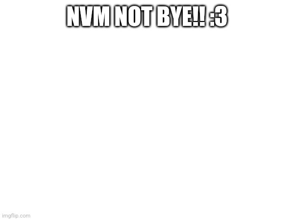 NOT bye | NVM NOT BYE!! :3 | made w/ Imgflip meme maker