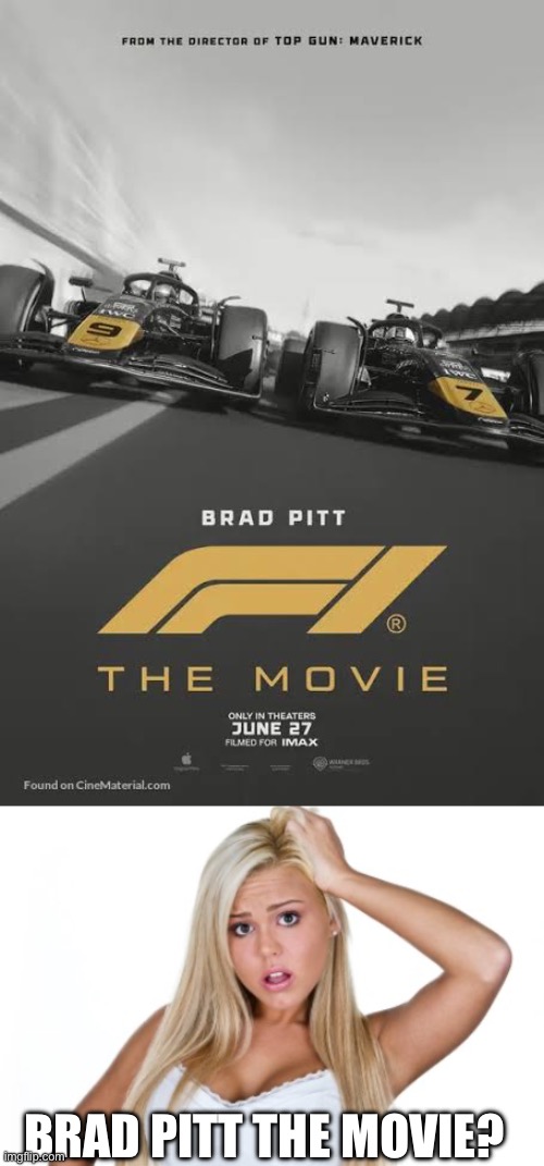 BRAD PITT THE MOVIE? | image tagged in dumb blonde | made w/ Imgflip meme maker