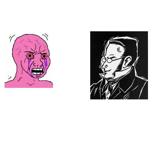 Soyjack vs Chad Max Stirner Blank Meme Template