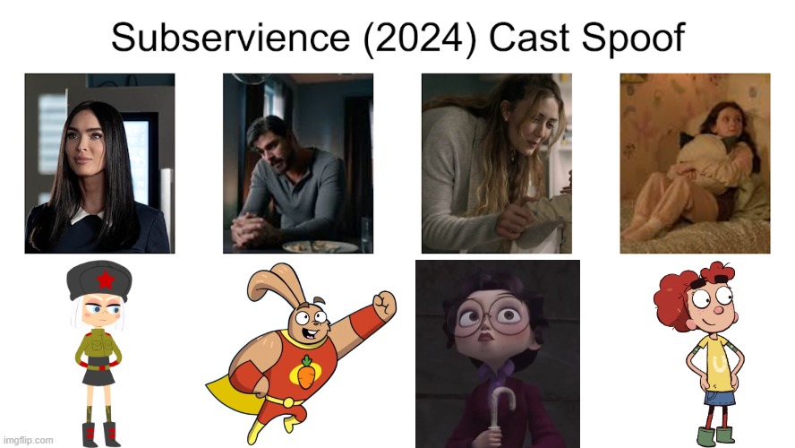 Credit to Waldness Topic International for this used | image tagged in meme,memes,spoof cast,subservience,characters,roles | made w/ Imgflip meme maker