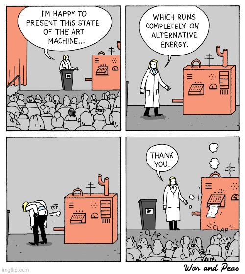 War and Peas | image tagged in comics,war and peas,alternate energy,machine,fart,farts | made w/ Imgflip meme maker