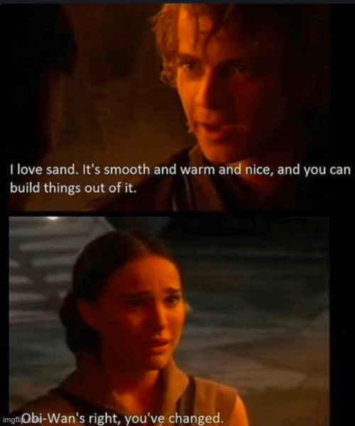 You have become the very thing you swore to destroy | image tagged in star wars,funny quotes,hold up wait a minute something aint right,anakin skywalker,anakin and padme,sand | made w/ Imgflip meme maker