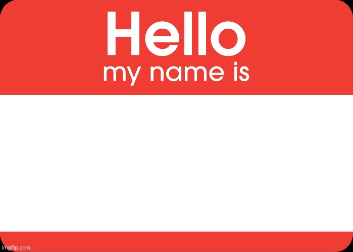 Hello My Name Is | image tagged in hello my name is | made w/ Imgflip meme maker