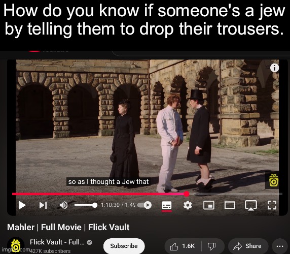How do you know if someone's a jew by telling them to drop their trousers. | made w/ Imgflip meme maker