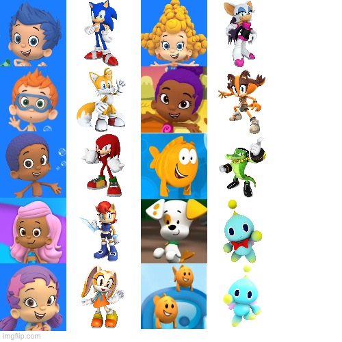 Sonic/Bubble Guppies Cast | image tagged in bubble guppies,nickelodeon,sonic,sega,recast | made w/ Imgflip meme maker