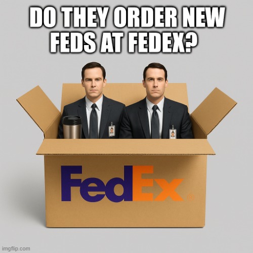 federal-exchange-delivery | image tagged in fedex-parody,linguistic-twist | made w/ Imgflip meme maker