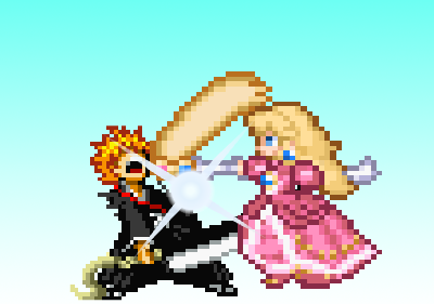 Princess Peach Hitting Ichigo With a Crown Blank Meme Template