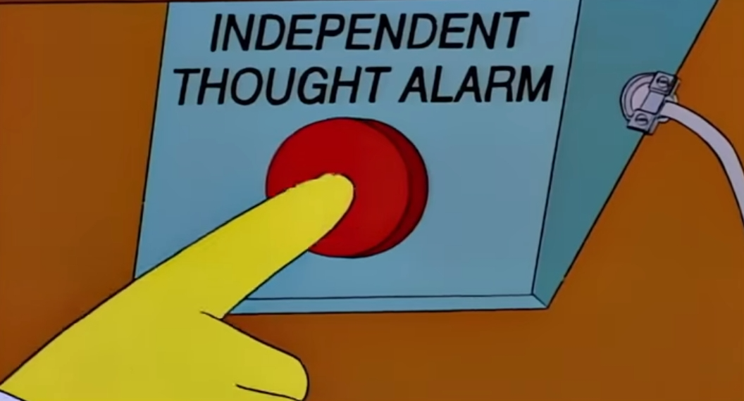 High Quality Independent Thought Alarm Blank Meme Template