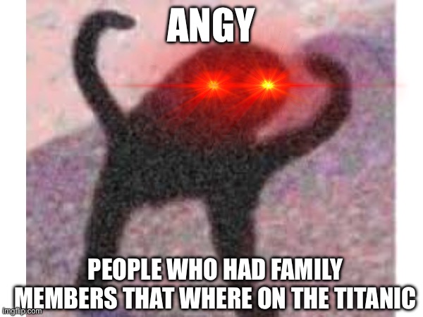 PEOPLE WHO HAD FAMILY MEMBERS THAT WHERE ON THE TITANIC ANGY | made w/ Imgflip meme maker