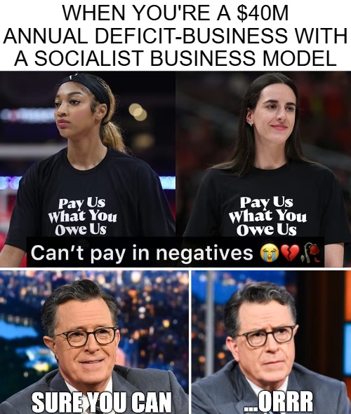 image tagged in funny,identity politics,stephen colbert,economy,basketball | made w/ Imgflip meme maker
