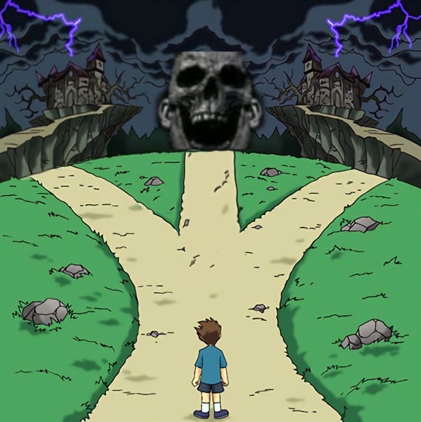 3 pathes Blank Meme Template