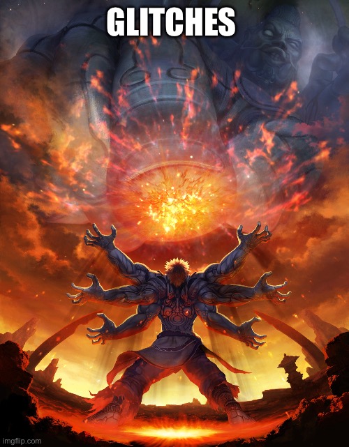 Asura's Wrath | GLITCHES | image tagged in asura's wrath | made w/ Imgflip meme maker