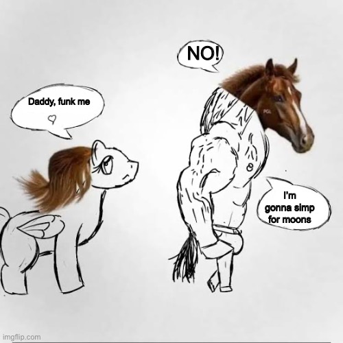 NO! Daddy, funk me; I’m gonna simp for moons | image tagged in memes,shitpost,umamusume | made w/ Imgflip meme maker