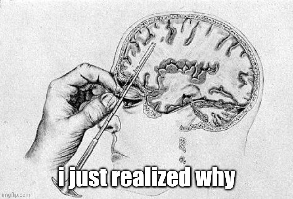Lobotomy  | i just realized why | image tagged in lobotomy | made w/ Imgflip meme maker