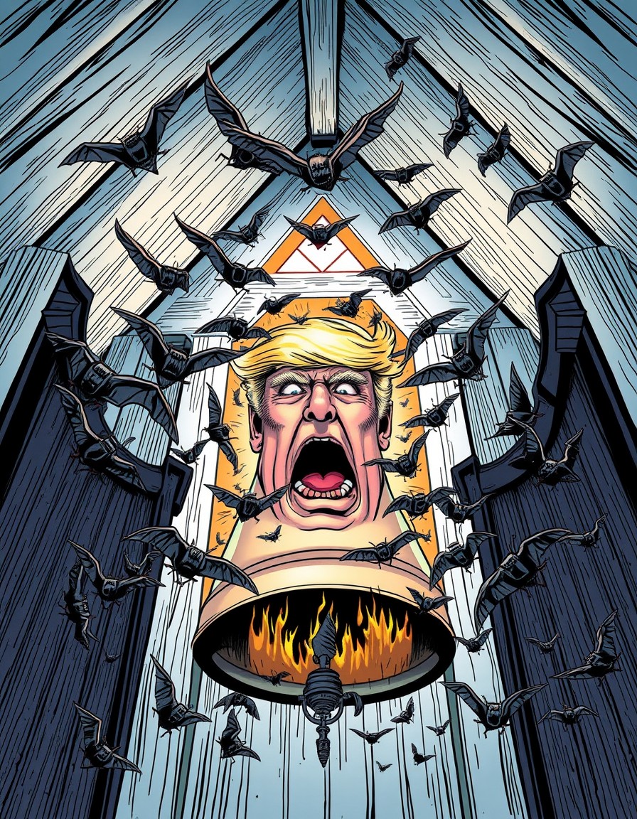 Trump_bats in his belfry and going straight to hell Blank Meme Template