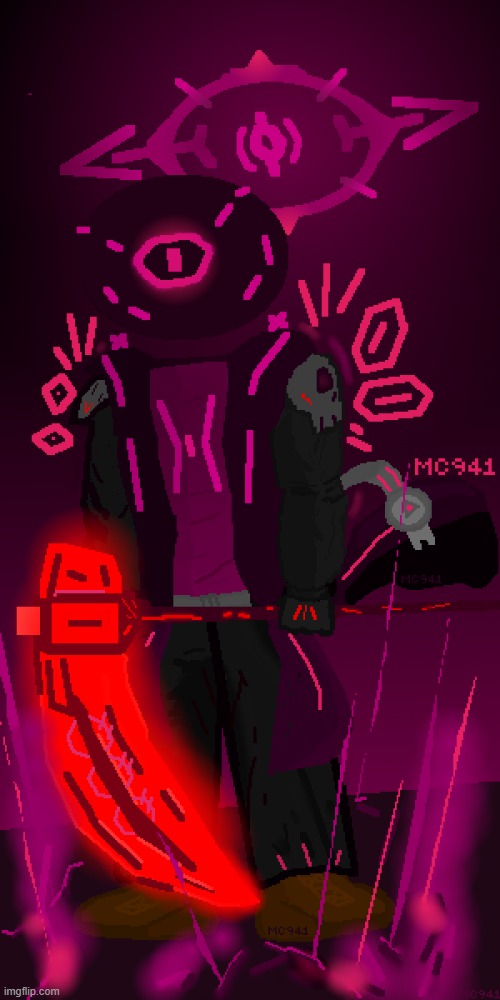 Creator of DOOM or DOOM, one of my OCs (This is my first time drawing a Full body art on pixilart, so-) | image tagged in doom,ultimateverse,drawing,creator of doom,pixilart,pixel art | made w/ Imgflip meme maker