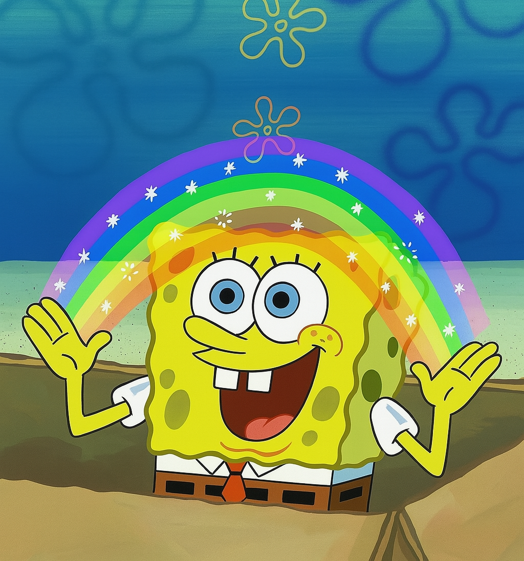 Spongebob's Imagination Rainbow - expanded Blank Meme Template