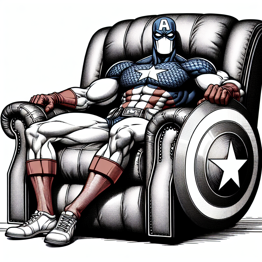 Captain America in a La-Z-Boy recliner Blank Meme Template