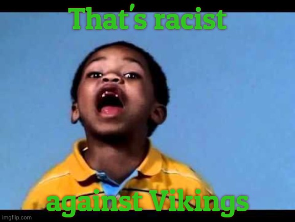 That's racist 2 | That's racist against Vikings | image tagged in that's racist 2 | made w/ Imgflip meme maker