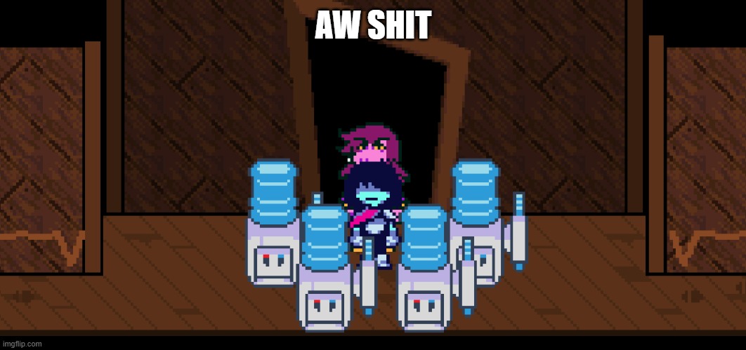 The watercoolers did not like that | AW SHIT | image tagged in the watercoolers did not like that | made w/ Imgflip meme maker