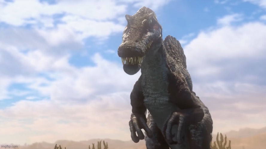 Spinosaurus in JWCC | image tagged in spinosaurus in jwcc | made w/ Imgflip meme maker