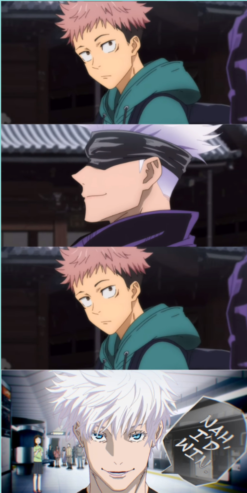 gojo and yuji, nah id win Blank Meme Template