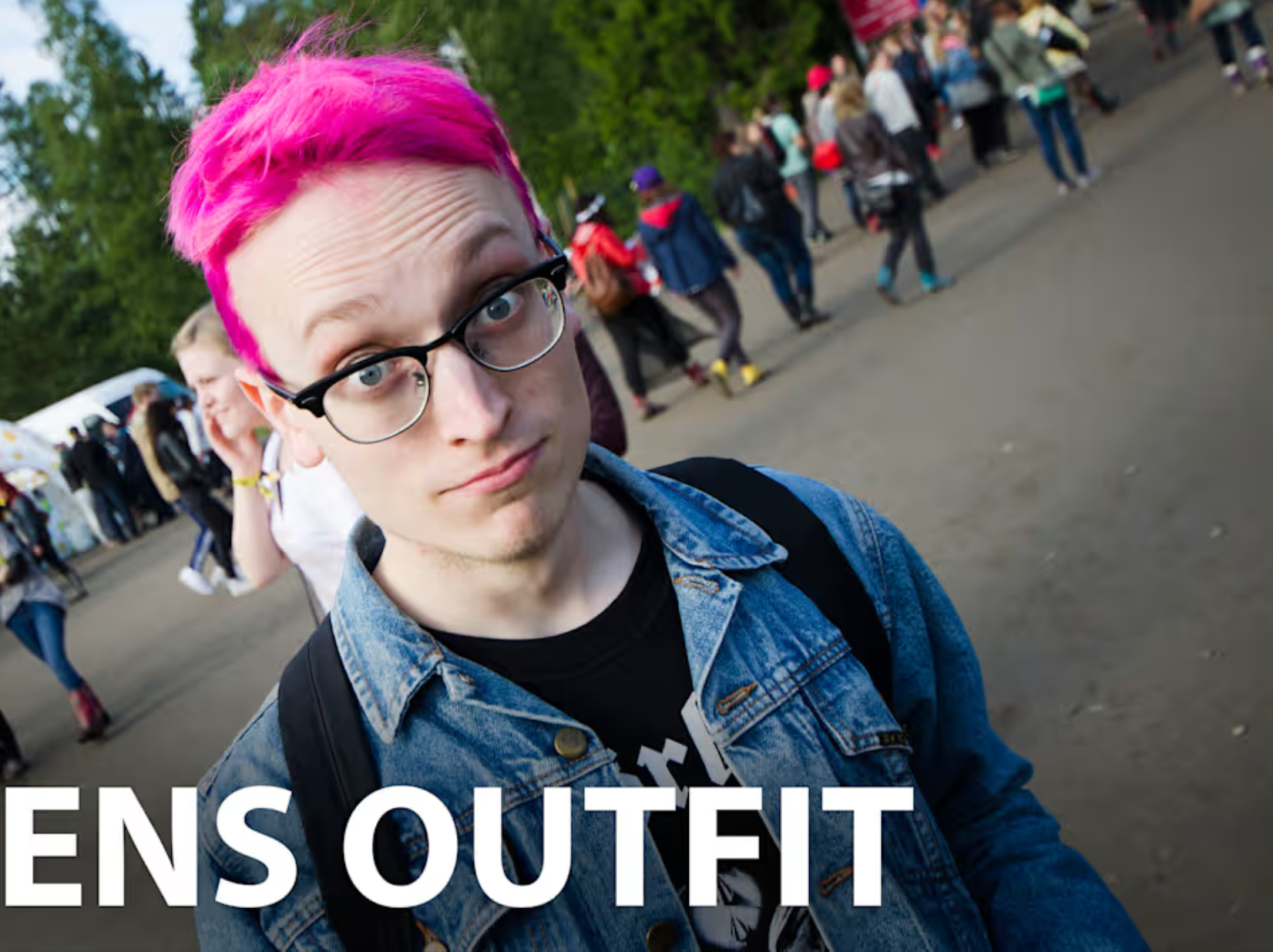 Man with pink hair Blank Meme Template