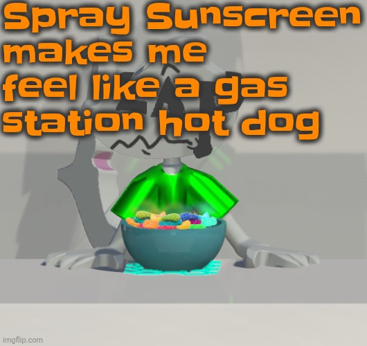 Are these gummy worms? (don't ask why the render is so crisp) | Spray Sunscreen makes me feel like a gas station hot dog | image tagged in are these gummy worms don't ask why the render is so crisp | made w/ Imgflip meme maker