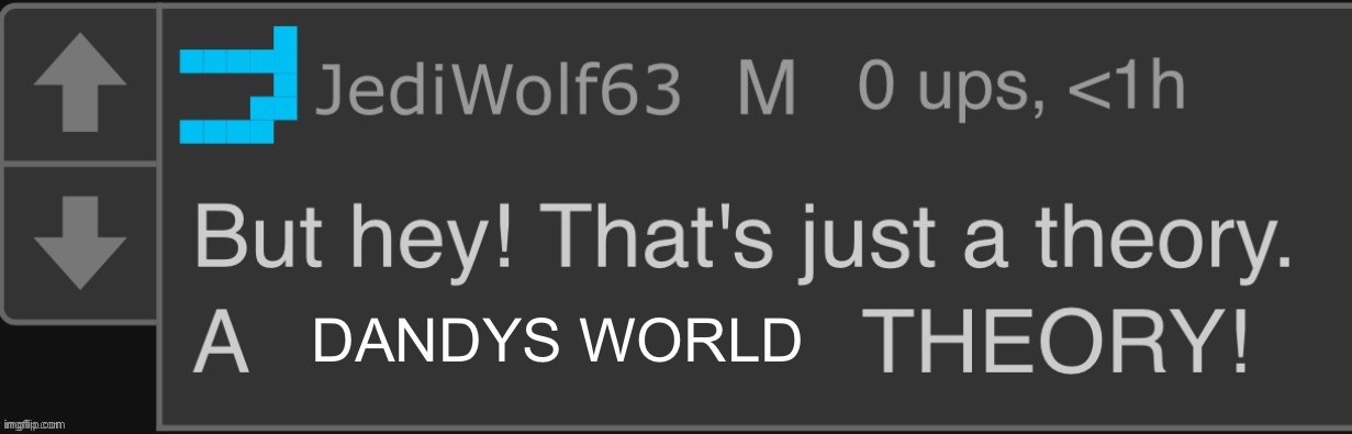 THATS JUST A THEORY BLANK | DANDYS WORLD | image tagged in thats just a theory blank | made w/ Imgflip meme maker
