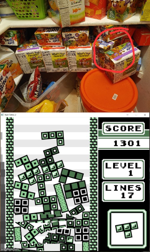 Tetris Recyclable Boxs | image tagged in chaos tetris | made w/ Imgflip meme maker