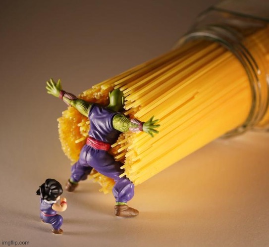 Piccolo vs Spaghetti | image tagged in piccolo vs spaghetti | made w/ Imgflip meme maker